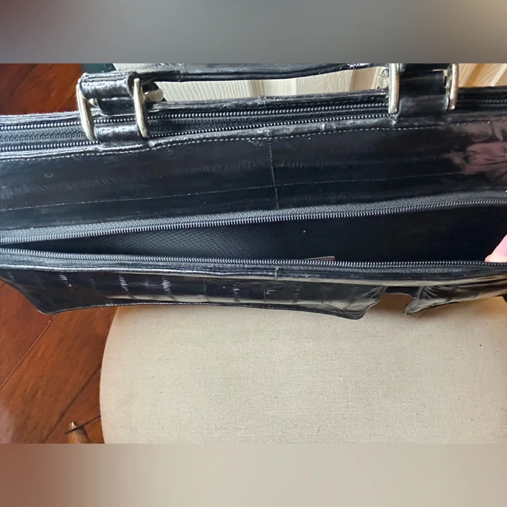 Vintage 1980s Sunco Genuine Eel Skin Briefcase Business Accessories Travel Bag